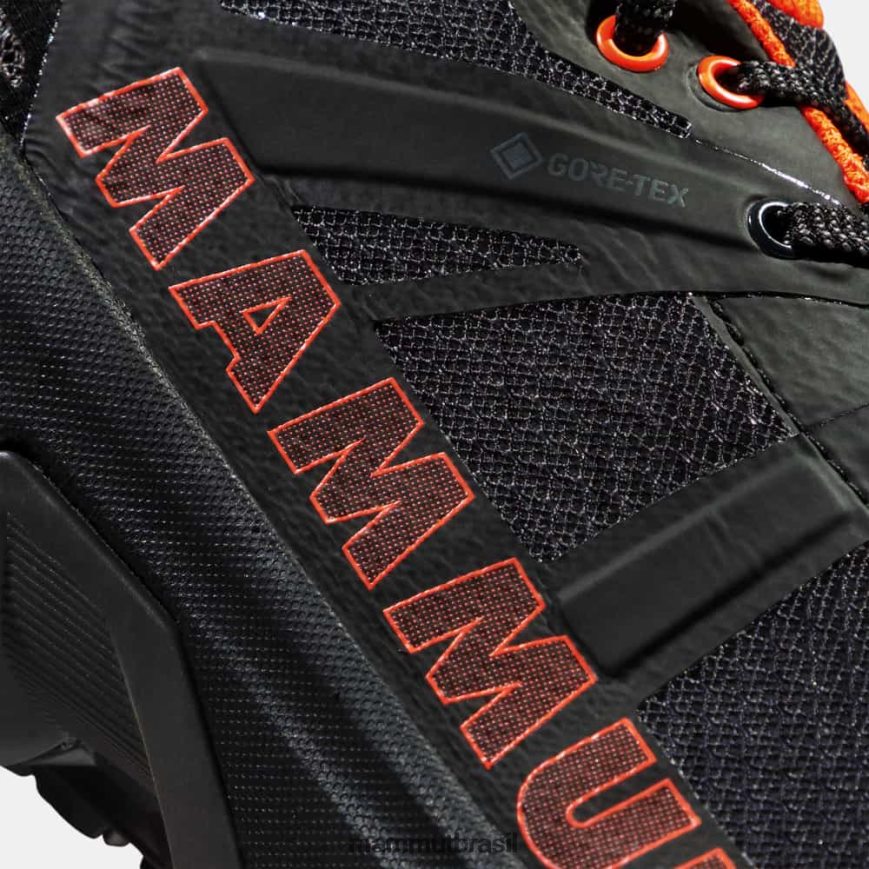 sertig ii low gtx homens TZF08F1209 Mammut calçados preto-laranja vibrante