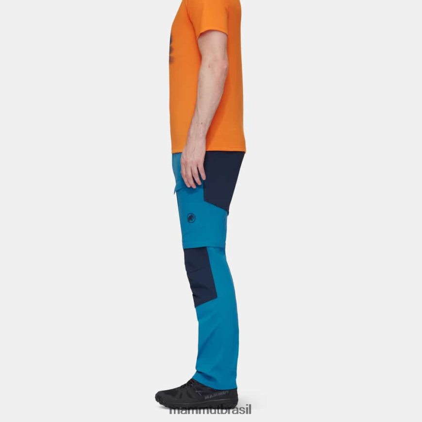 calça zinal híbrida com zíper homens TZF08F1103 Mammut roupas gelo marinho profundo