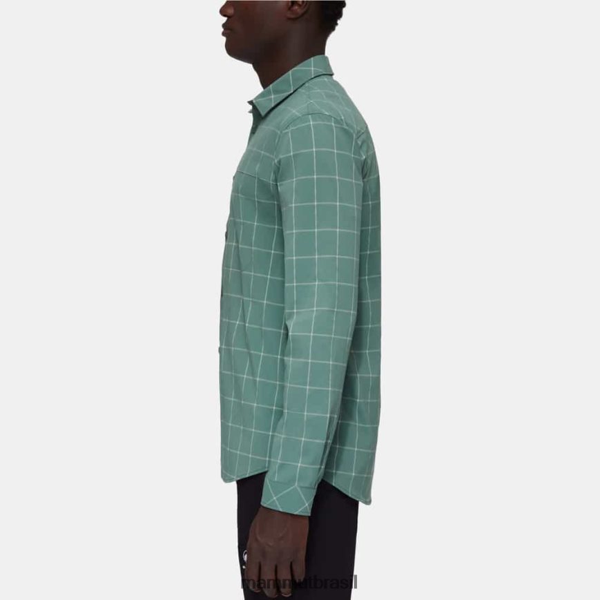 camisa manga longa montanha homens TZF08F1028 Mammut roupas jade-jade escuro
