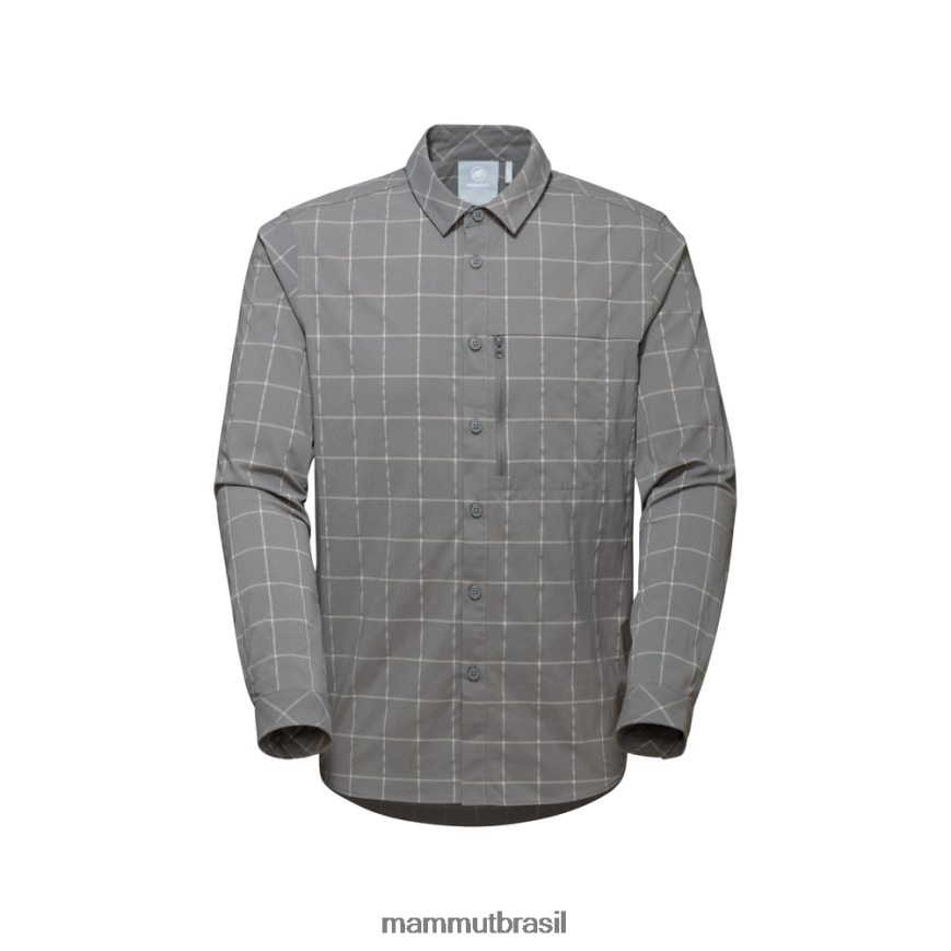 camisa manga longa montanha homens TZF08F211 Mammut roupas granito-titânio