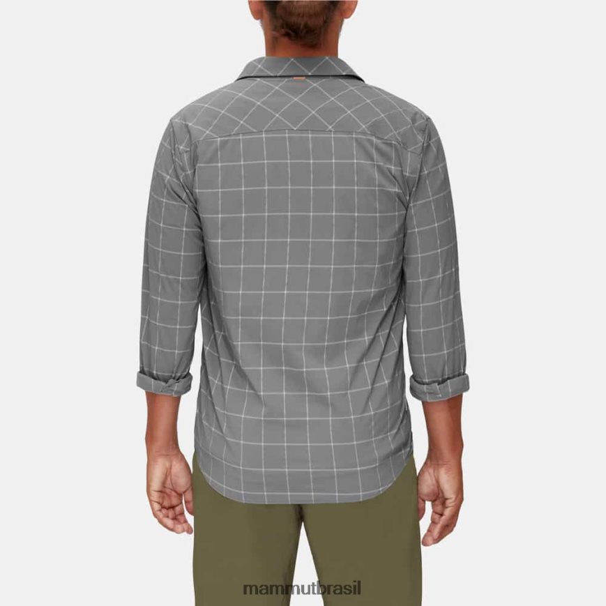 camisa manga longa montanha homens TZF08F211 Mammut roupas granito-titânio