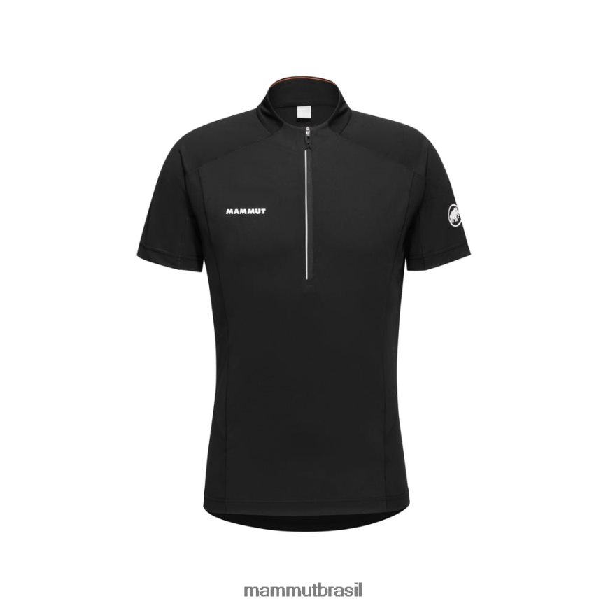 camiseta aenergy fl com meio zíper homens TZF08F137 Mammut roupas preto