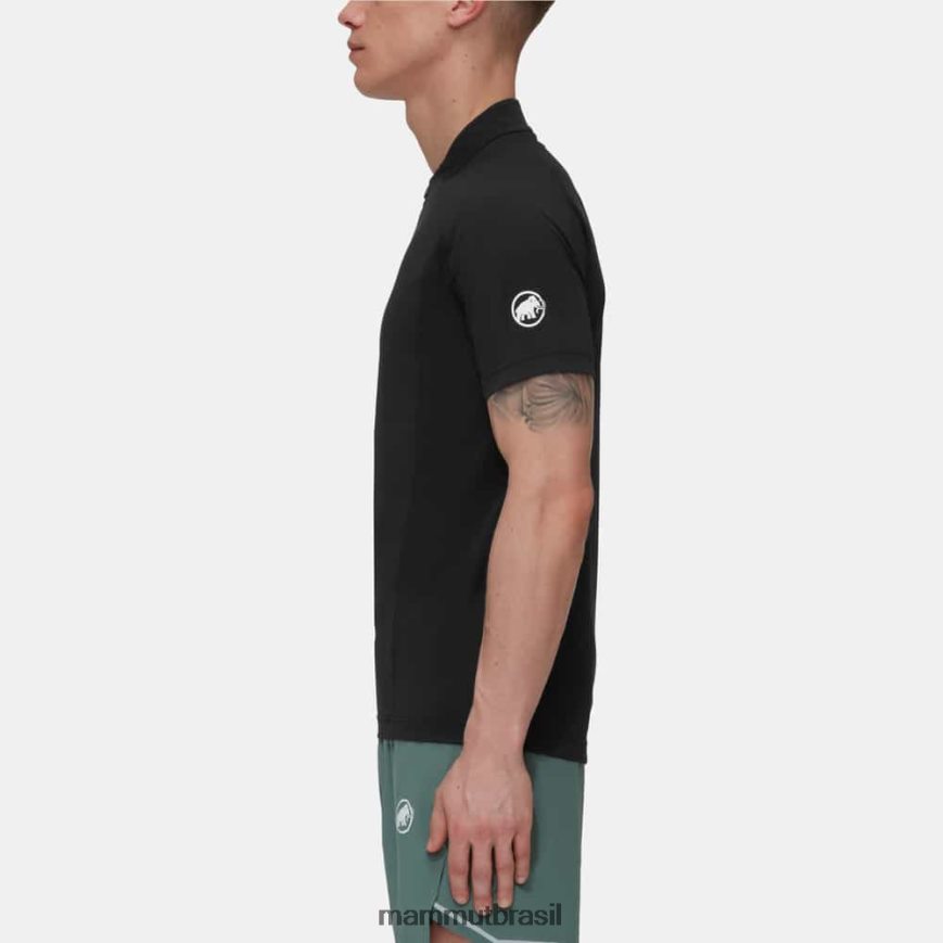 camiseta aenergy fl com meio zíper homens TZF08F137 Mammut roupas preto