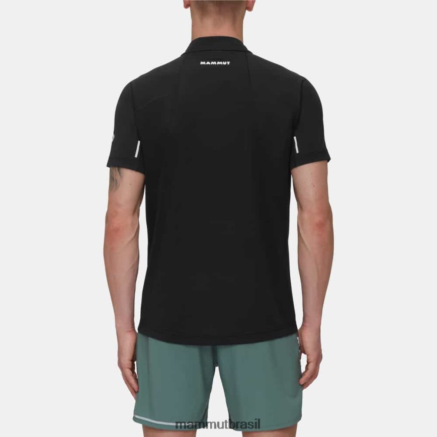 camiseta aenergy fl com meio zíper homens TZF08F137 Mammut roupas preto