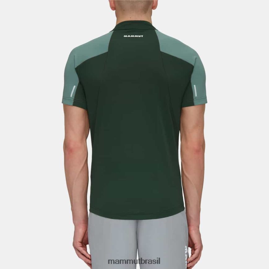 camiseta aenergy fl com meio zíper homens TZF08F854 Mammut roupas madeiras de jade escuras