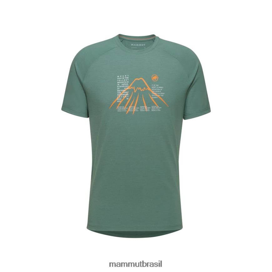 camiseta montanha fujiyama homens TZF08F1087 Mammut roupas jade escuro