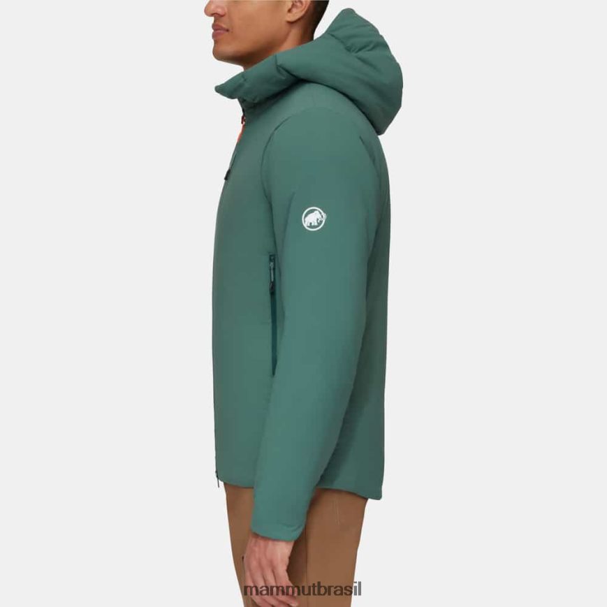Rime em jaqueta com capuz flexível homens TZF08F73 Mammut roupas jade escuro
