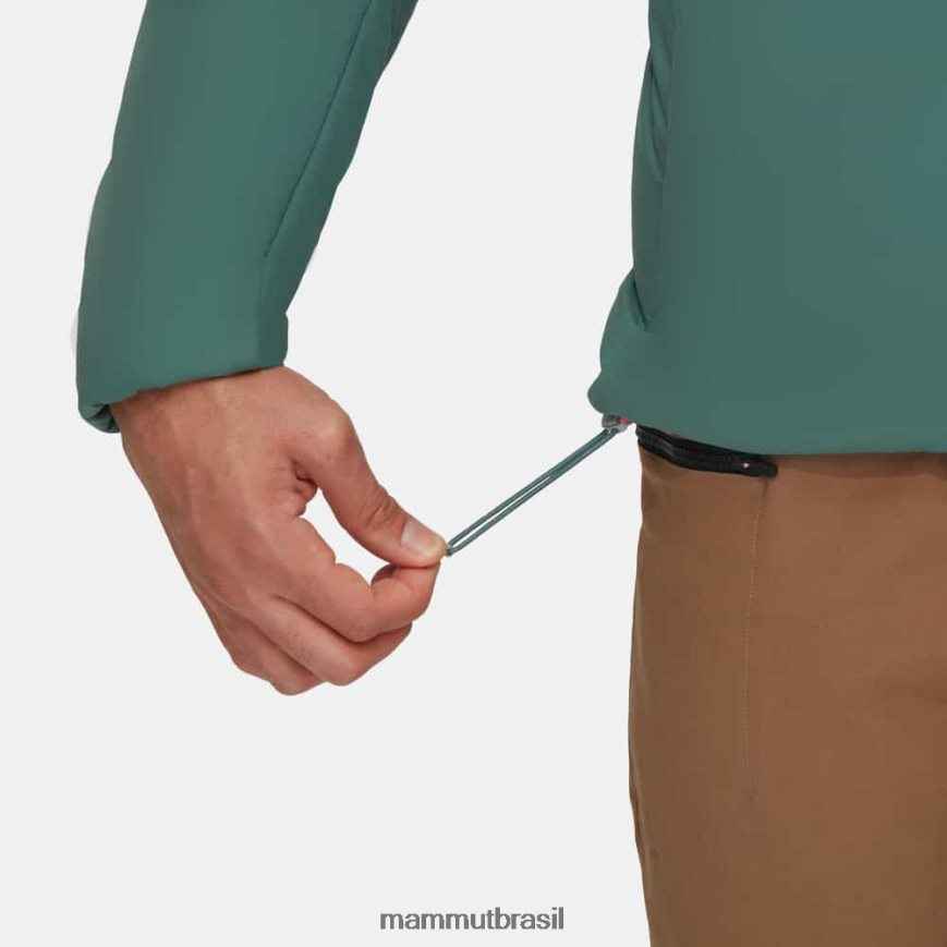 Rime em jaqueta com capuz flexível homens TZF08F73 Mammut roupas jade escuro