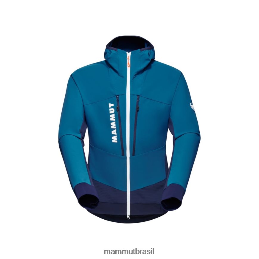 jaqueta com capuz aenergy so hybrid homens TZF08F663 Mammut roupas gelo marinho profundo