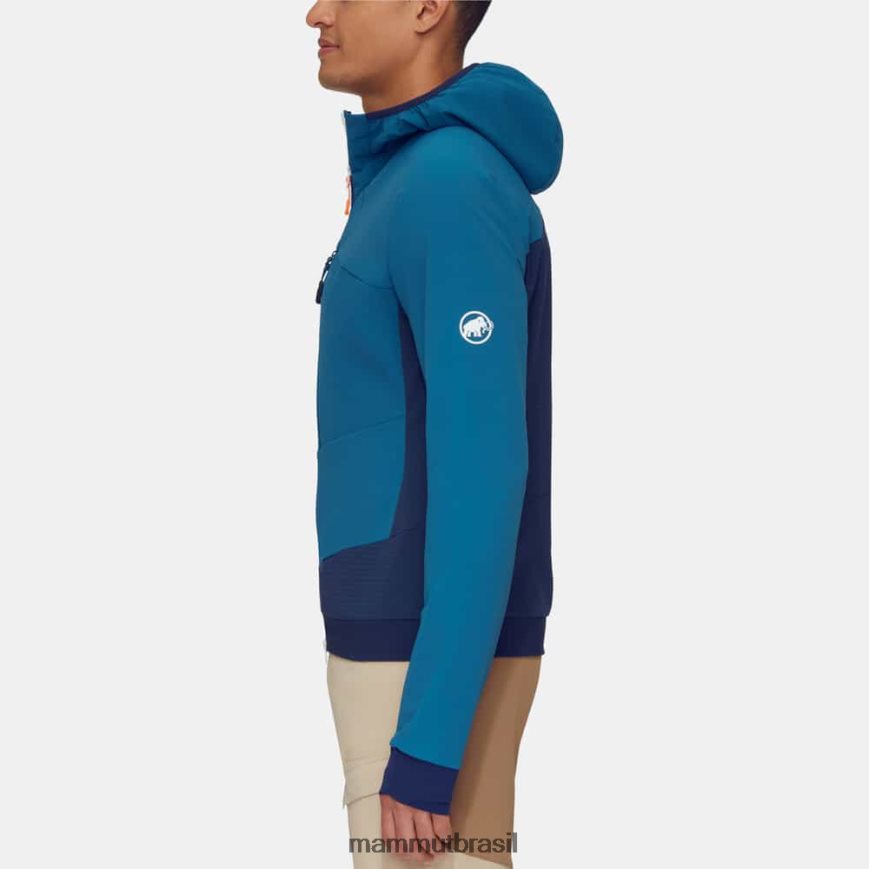 jaqueta com capuz aenergy so hybrid homens TZF08F663 Mammut roupas gelo marinho profundo