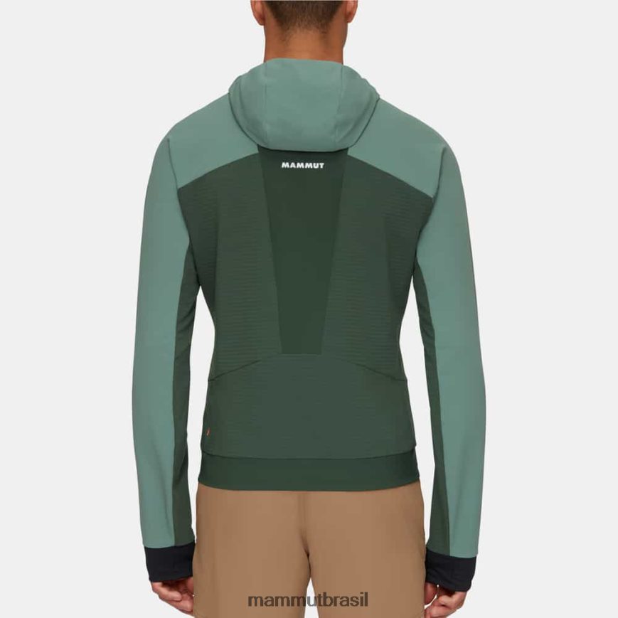 jaqueta com capuz aenergy so hybrid homens TZF08F664 Mammut roupas madeiras de jade escuras