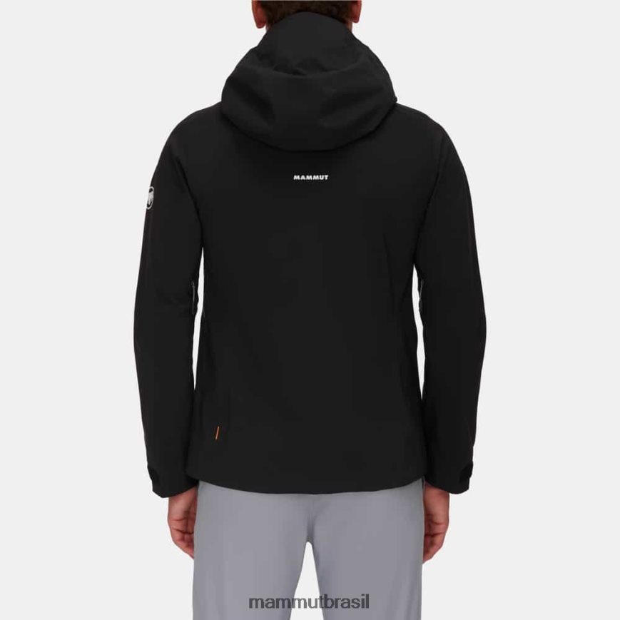jaqueta com capuz alto guia hs homens TZF08F36 Mammut roupas preto