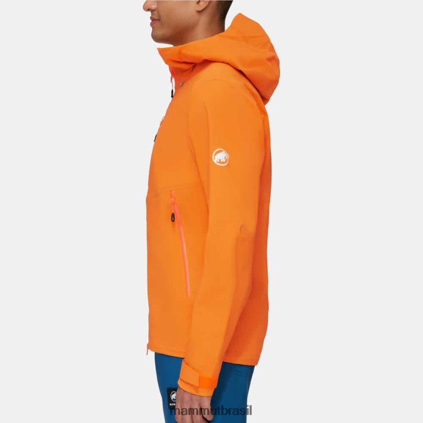jaqueta com capuz alto guia hs homens TZF08F697 Mammut roupas tangerina escura
