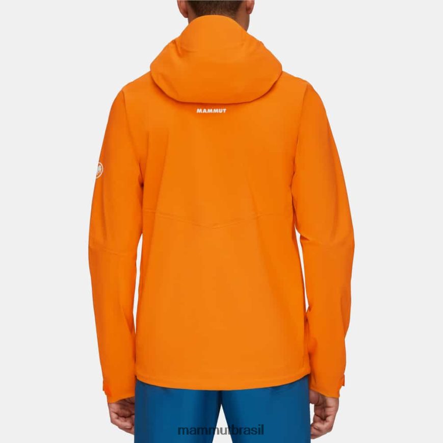 jaqueta com capuz alto guia hs homens TZF08F697 Mammut roupas tangerina escura