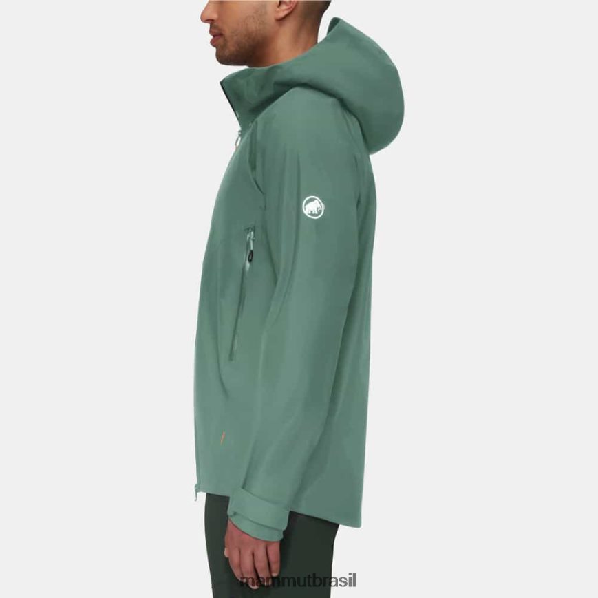 jaqueta com capuz crater iv hs homens TZF08F13 Mammut roupas jade escuro