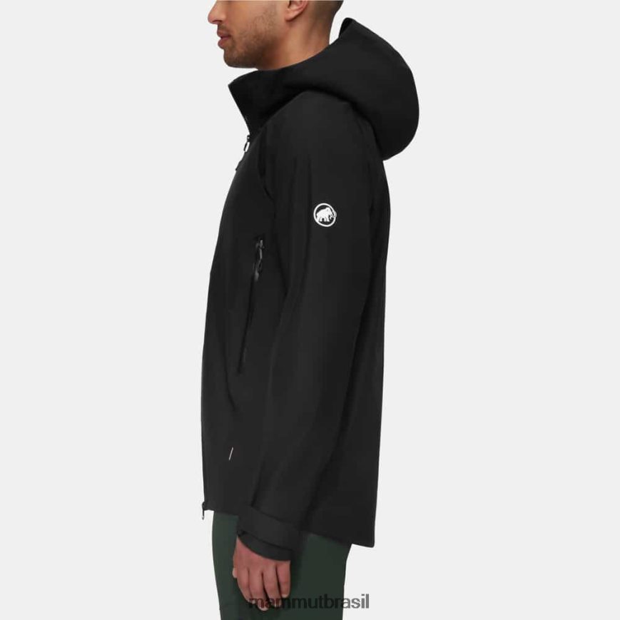 jaqueta com capuz crater iv hs homens TZF08F662 Mammut roupas preto