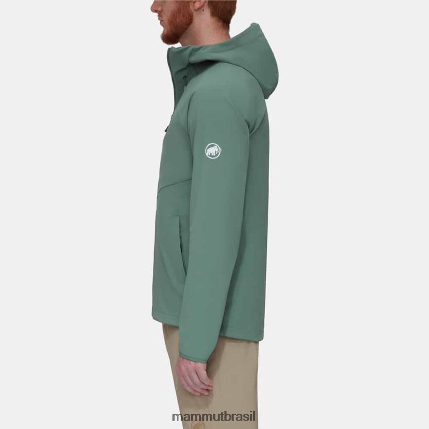 máximo conforto jaqueta com capuz homens TZF08F56 Mammut roupas jade escuro