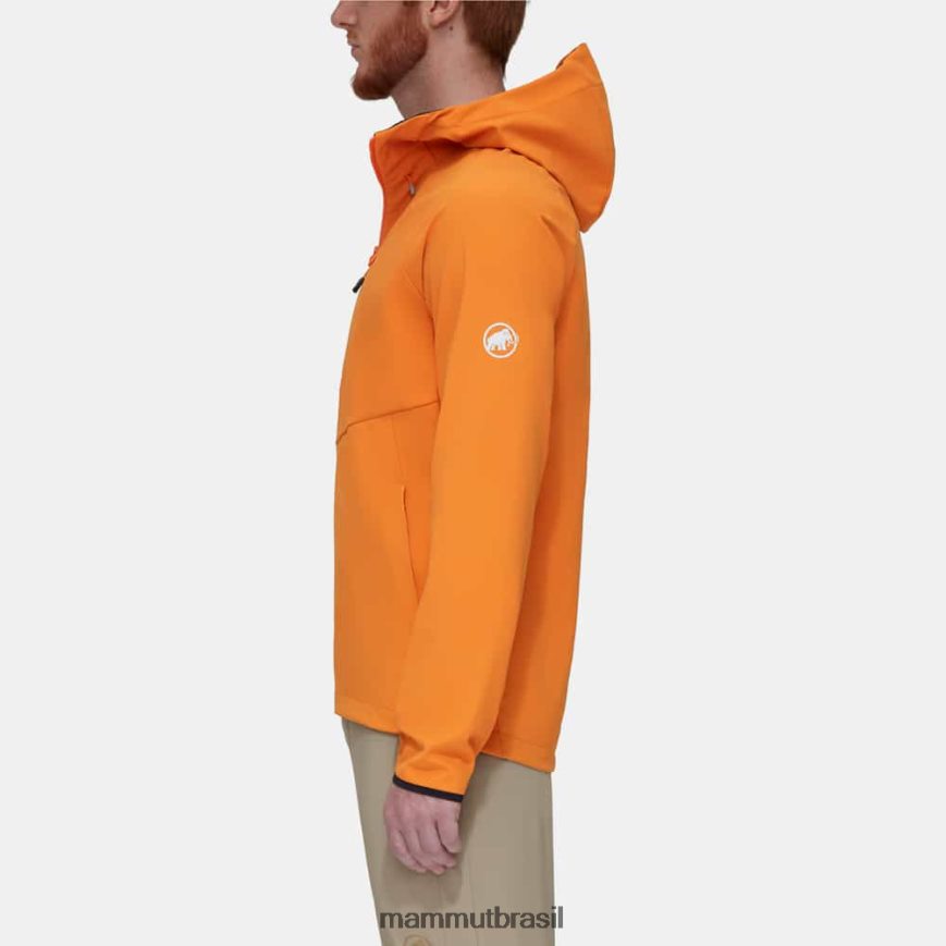 máximo conforto jaqueta com capuz homens TZF08F728 Mammut roupas tangerina escura