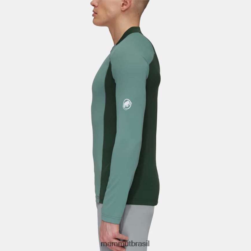 aenergy fl manga longa com meio zíper homens TZF08F849 Mammut roupas madeiras de jade escuras