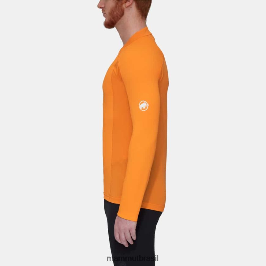 aenergy fl manga longa com meio zíper homens TZF08F851 Mammut roupas tangerina-tangerina escura