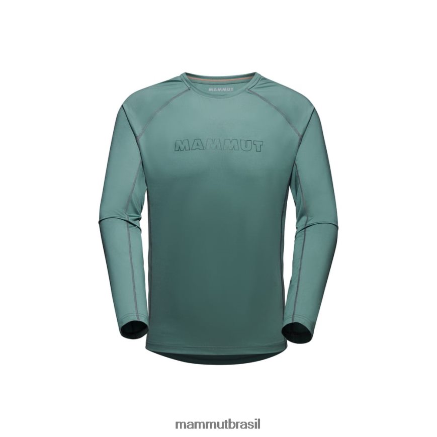 logotipo manga longa selun fl homens TZF08F870 Mammut roupas jade escuro