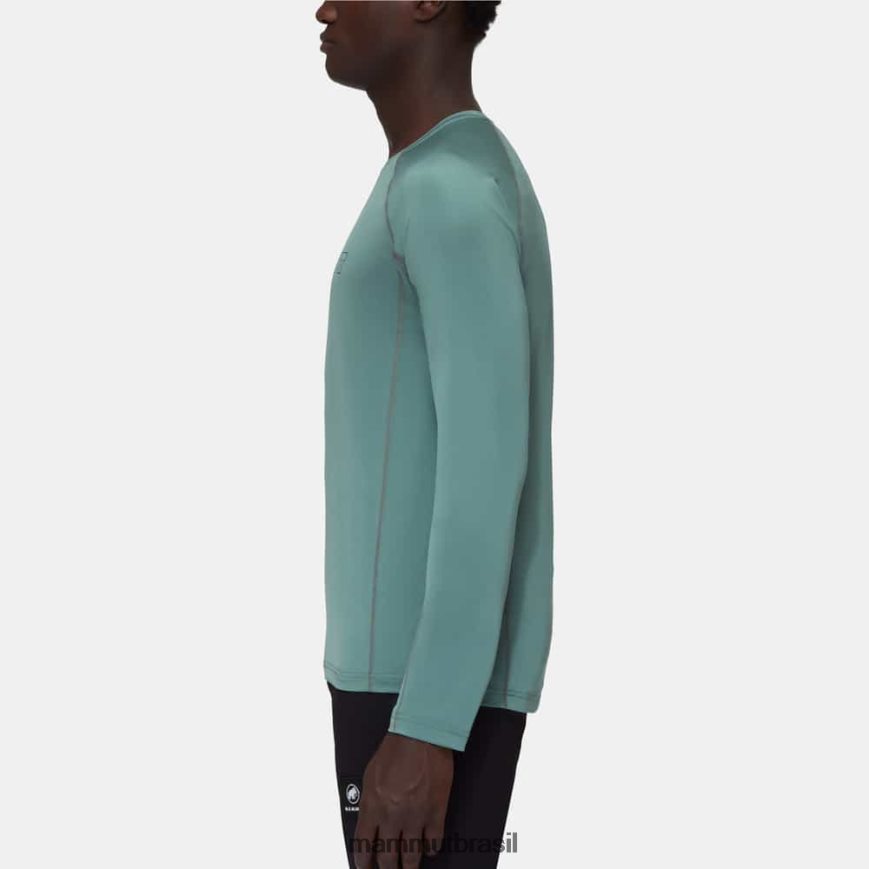 logotipo manga longa selun fl homens TZF08F870 Mammut roupas jade escuro