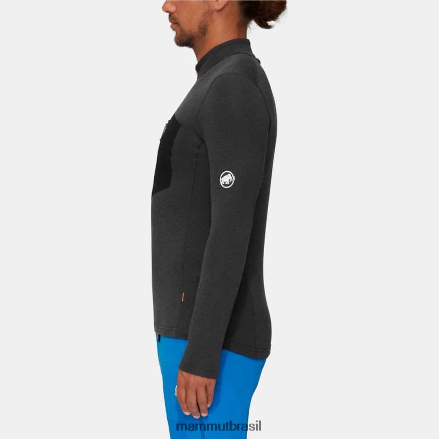 aenergy light ml meio zip pull homens TZF08F937 Mammut roupas fantasma negro