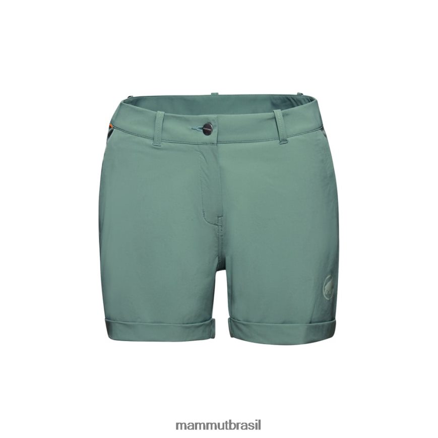 bermuda com punho em rolo runbold mulheres TZF08F953 Mammut roupas jade escuro