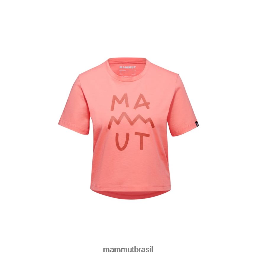 camiseta massone com letras cortadas mulheres TZF08F1092 Mammut roupas salmão