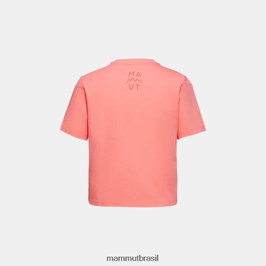 camiseta massone com letras cortadas mulheres TZF08F1092 Mammut roupas salmão