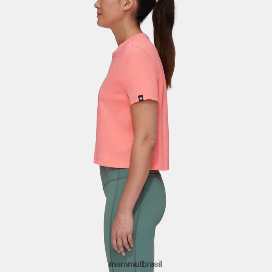 camiseta massone com letras cortadas mulheres TZF08F1092 Mammut roupas salmão