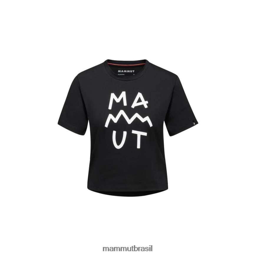 camiseta massone com letras cortadas mulheres TZF08F250 Mammut roupas preto
