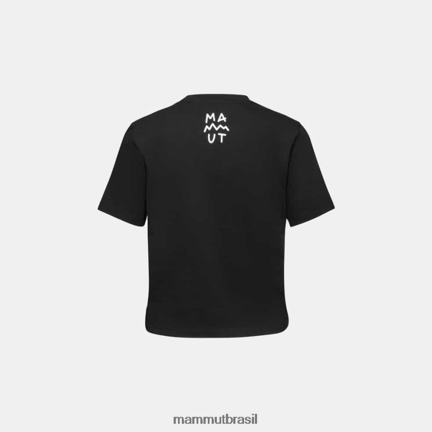 camiseta massone com letras cortadas mulheres TZF08F250 Mammut roupas preto