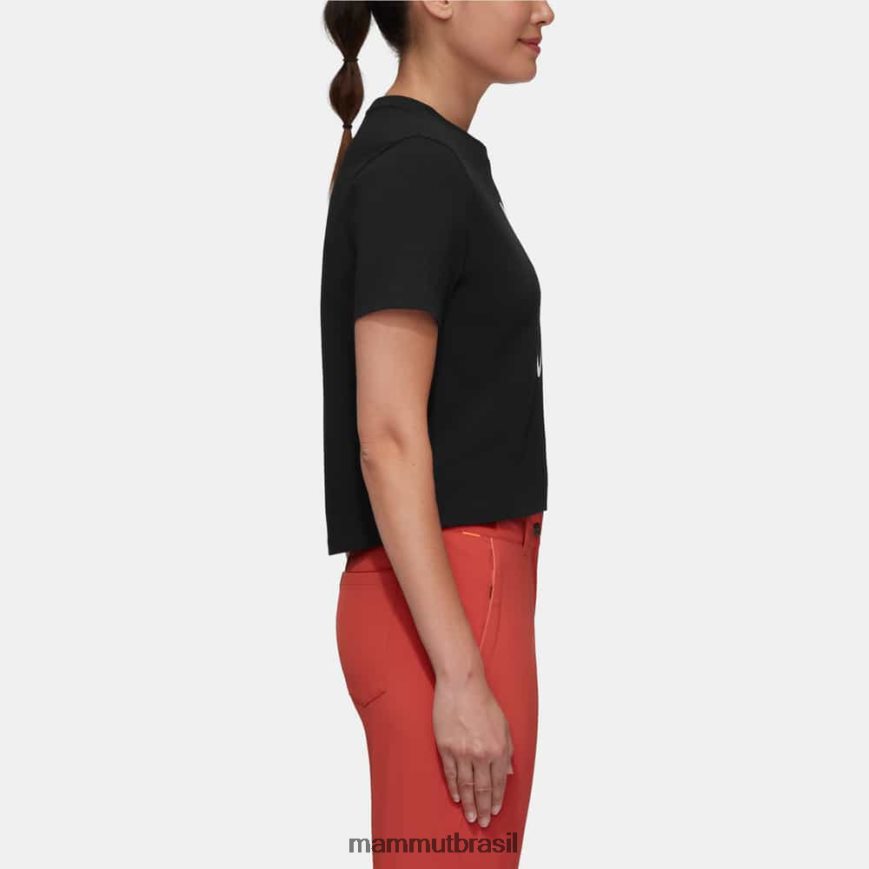 camiseta massone com letras cortadas mulheres TZF08F250 Mammut roupas preto