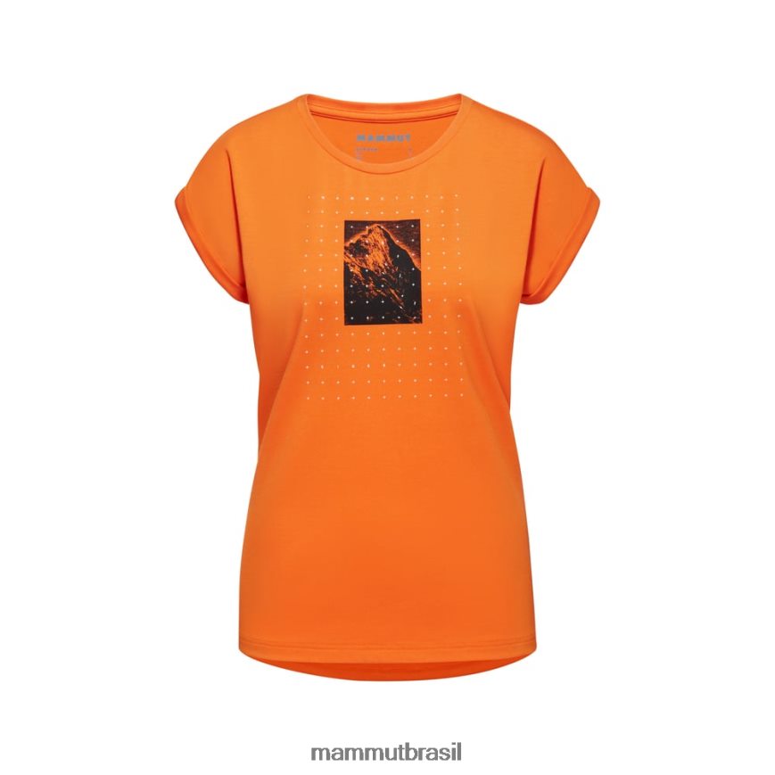 camiseta montanha eiger mulheres TZF08F893 Mammut roupas tangerina escura