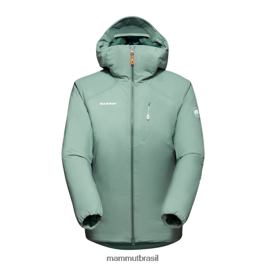 Rime em jaqueta com capuz flexível mulheres TZF08F72 Mammut roupas jade