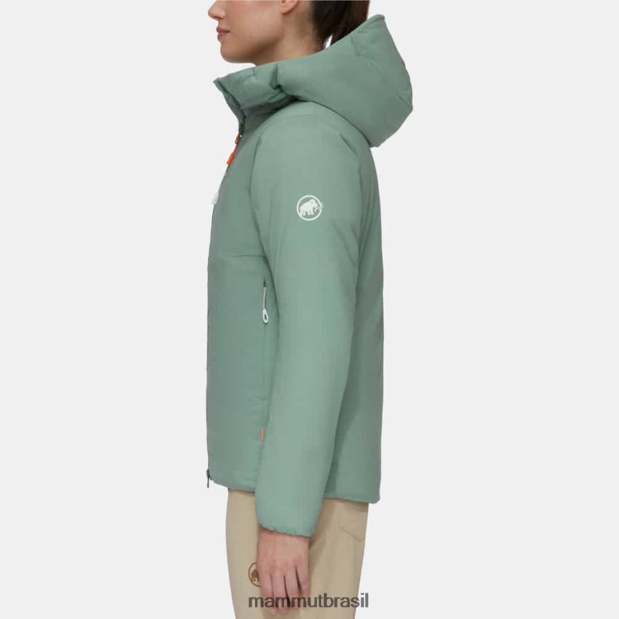 Rime em jaqueta com capuz flexível mulheres TZF08F72 Mammut roupas jade