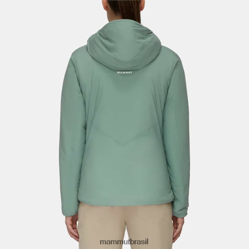 Rime em jaqueta com capuz flexível mulheres TZF08F72 Mammut roupas jade