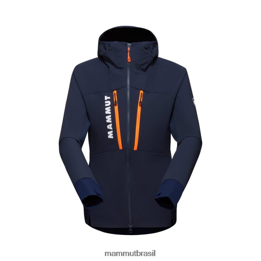 jaqueta com capuz aenergy so hybrid mulheres TZF08F695 Mammut roupas laranja marinho vibrante