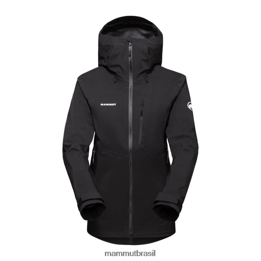 jaqueta com capuz alto guia hs mulheres TZF08F11 Mammut roupas preto