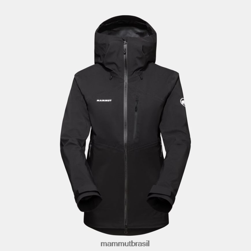 jaqueta com capuz alto guia hs mulheres TZF08F11 Mammut roupas preto