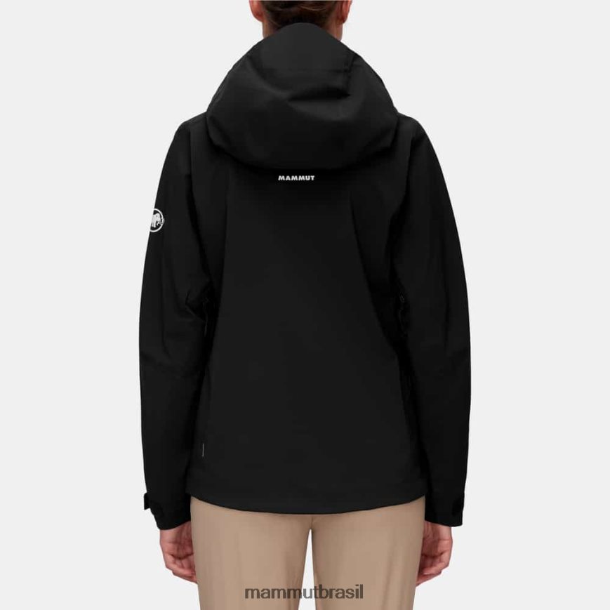jaqueta com capuz alto guia hs mulheres TZF08F11 Mammut roupas preto