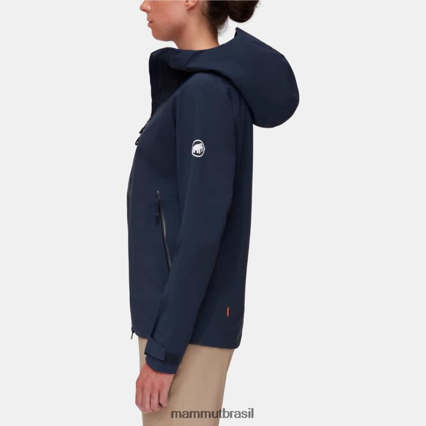 jaqueta com capuz alto guia hs mulheres TZF08F656 Mammut roupas marinho