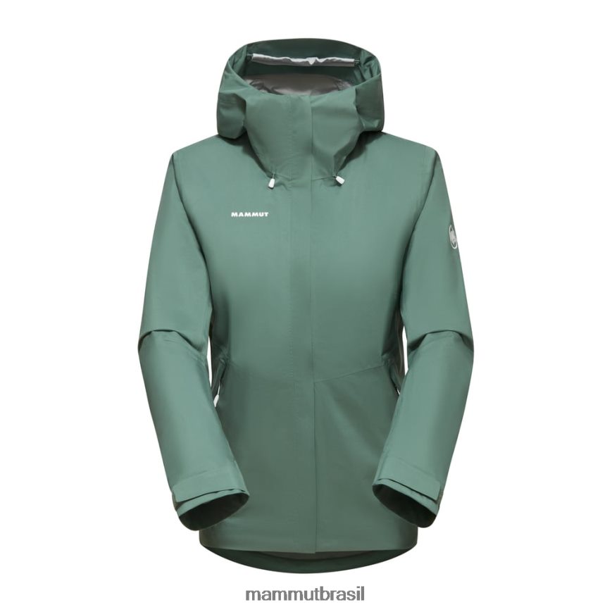 jaqueta com capuz alto hs mulheres TZF08F675 Mammut roupas jade escuro