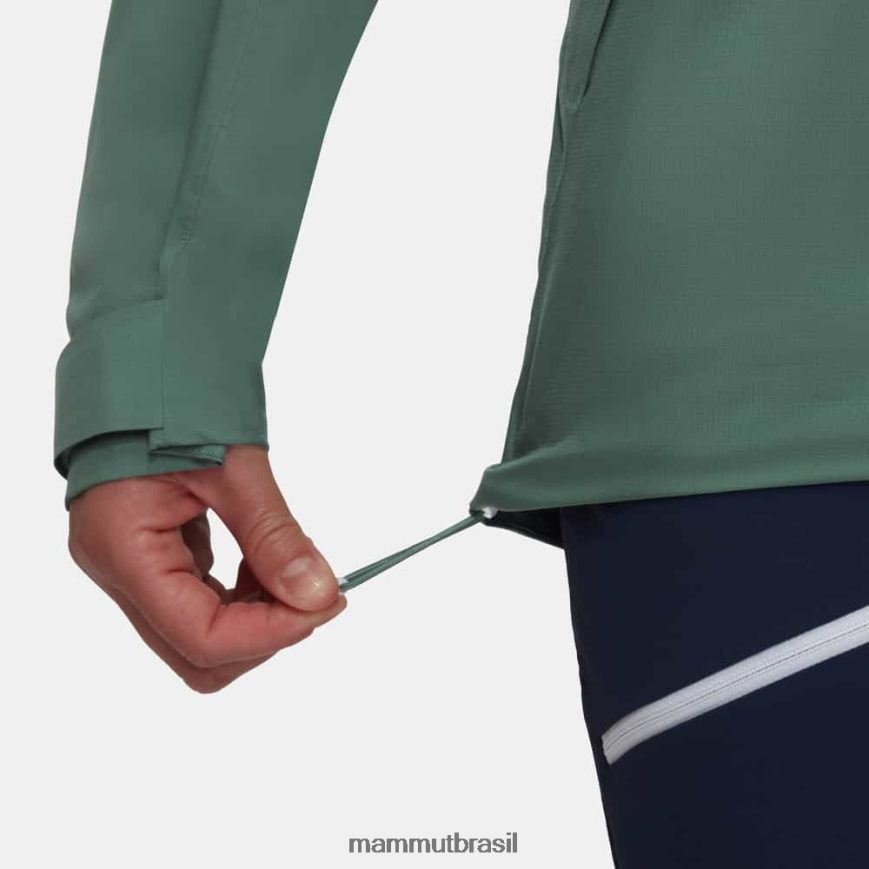 jaqueta com capuz alto hs mulheres TZF08F675 Mammut roupas jade escuro