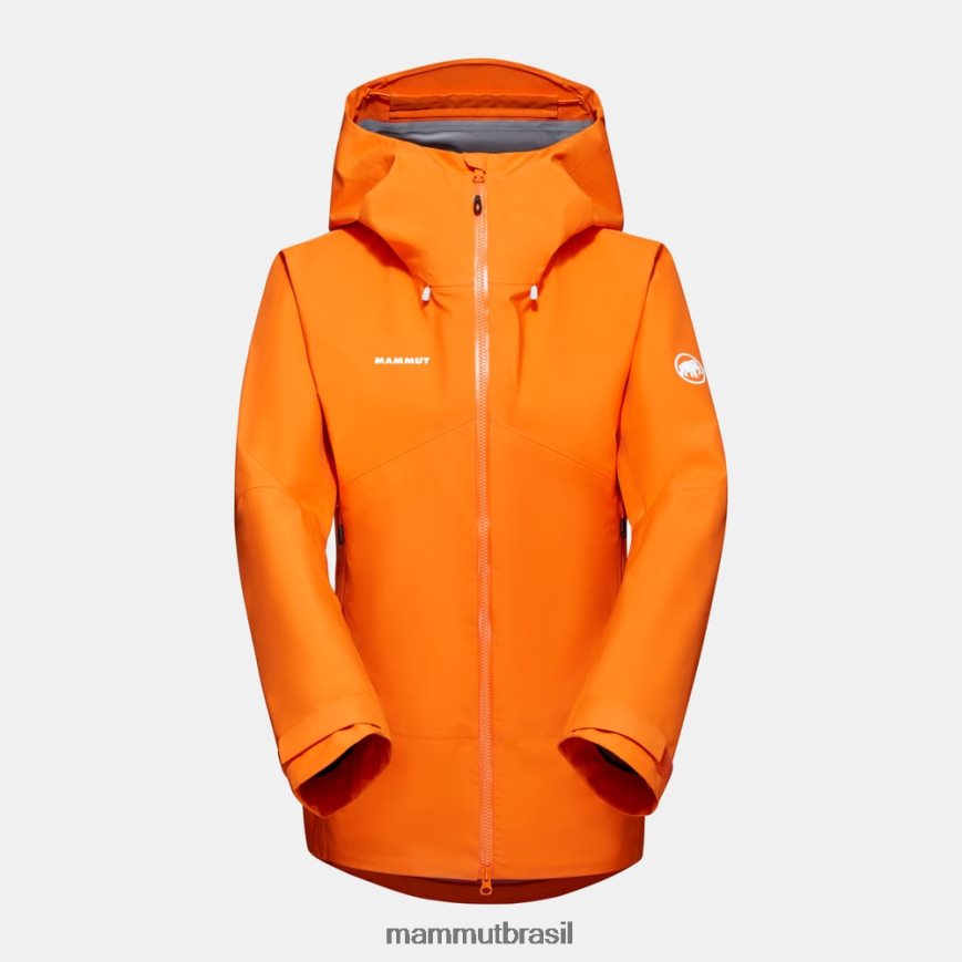 jaqueta com capuz crater hs mulheres TZF08F90 Mammut roupas tangerina escura