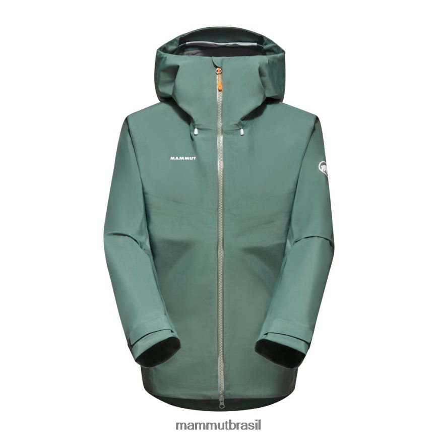 jaqueta com capuz crater iv hs mulheres TZF08F686 Mammut roupas jade escuro