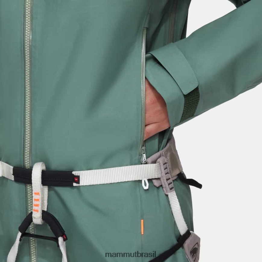 jaqueta com capuz crater iv hs mulheres TZF08F686 Mammut roupas jade escuro