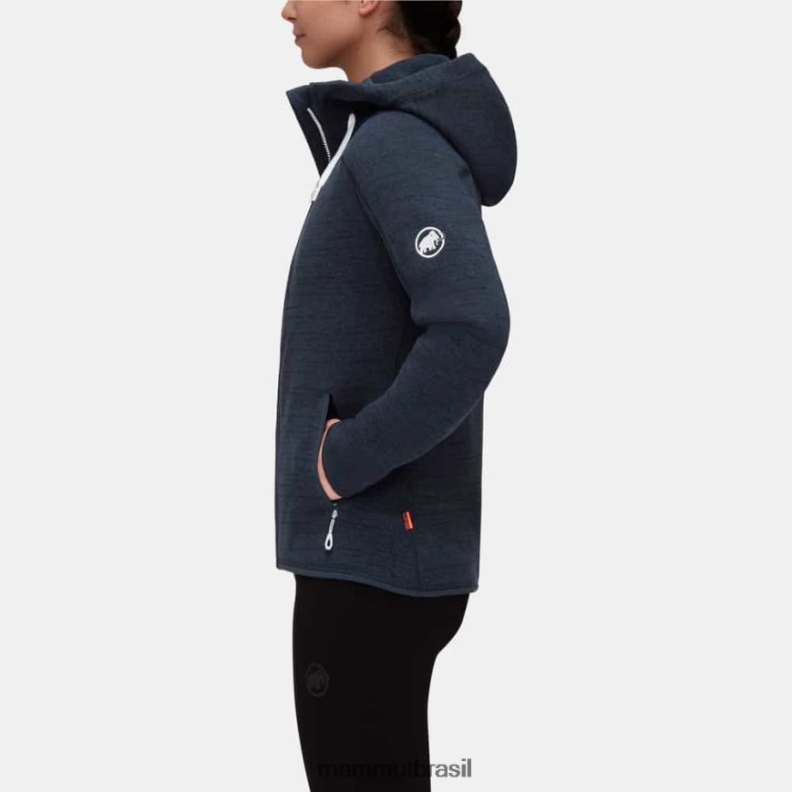 jaqueta com capuz ártico ml mulheres TZF08F271 Mammut roupas melange marinho