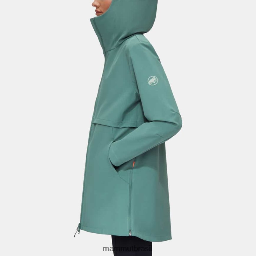 jaqueta com capuz seon so mulheres TZF08F773 Mammut roupas jade escuro